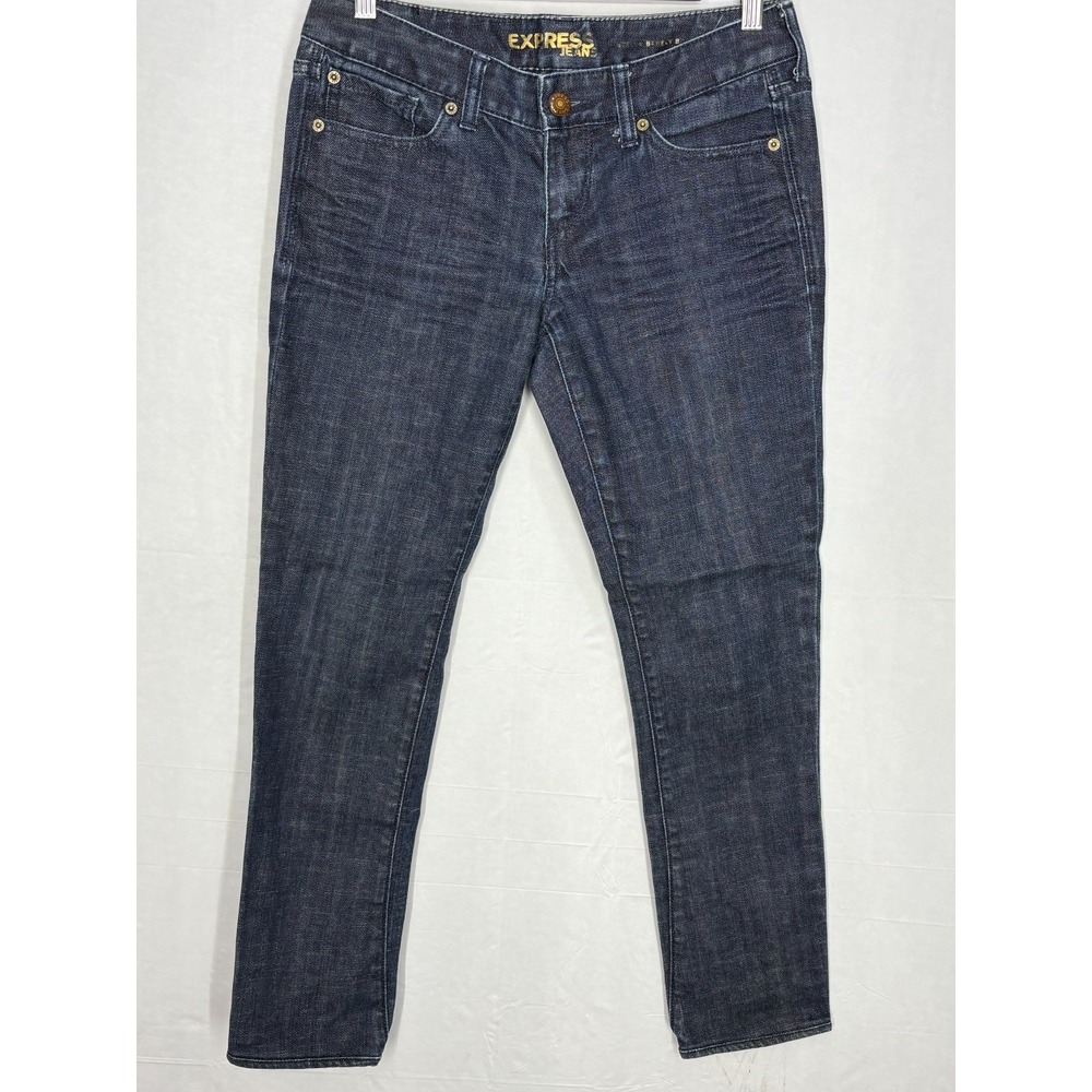 Express Barely Skinny Jeans Womens Blue Denim Dark Wash Stretch 5-Pockets 6S